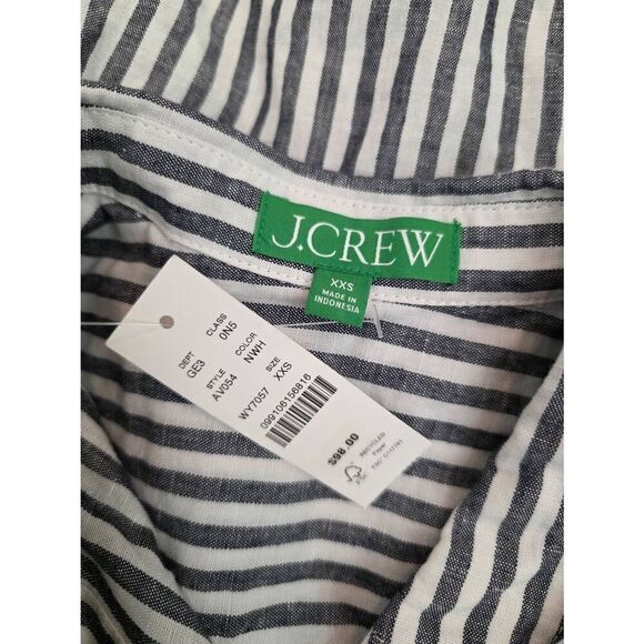 J. Crew Classic-fit beach shirt in striped linen-cotton blend XXS NWT $98 - Picture 11 of 11